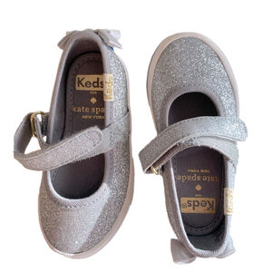 Keds Girls x Kate Spade New York Sloane Mary Jane Silver 5M nwot
